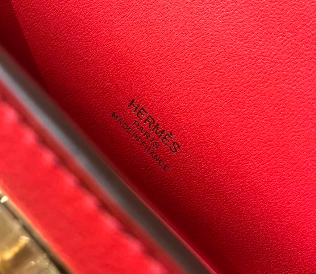 Hermes Kelly Pouchette Swift Leather clutch bag Gold H230268