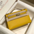 Hermes Kelly Pouchette Swift Leather clutch bag Gold H230269 - Default Title - View 1