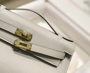 Hermes Kelly Pouchette Swift Leather clutch bag Gold H230271 - Default Title - View 5