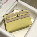 Hermes Kelly Pouchette Swift Leather clutch bag Gold H230272 - Default Title - View 1