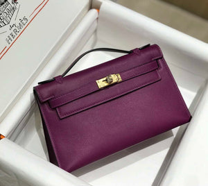 Hermes Kelly Pouchette Swift Leather clutch bag Gold H230273 - Default Title - View 4