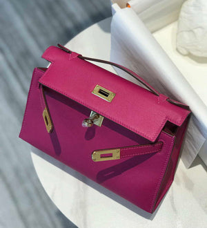 Hermes Kelly Pouchette Swift Leather clutch bag Gold H230275 - Default Title - View 3