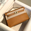 Hermes Kelly Pouchette Swift Leather clutch bag Gold H230276 - Default Title - View 1