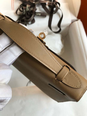 Hermes Kelly Pouchette Swift Leather clutch bag Gold H230289 - Default Title - View 5