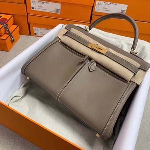 Hermes Kelly Swift Kelly Lakis 28 32 cm H230313 - Gold / Semi manual / 28 CM - View 2