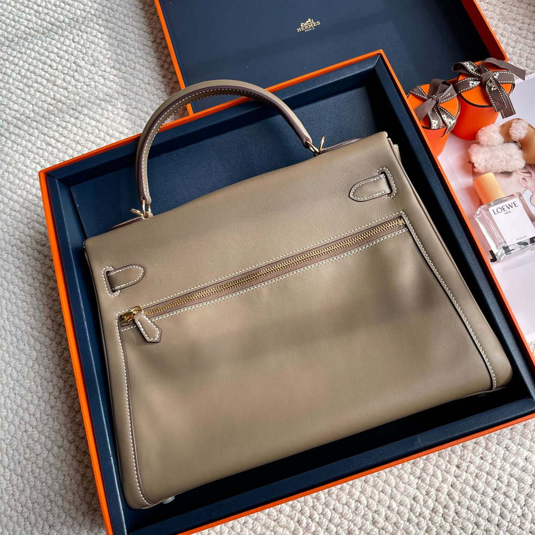Hermes Kelly Swift Kelly Lakis 28 32 cm H230319 - Gold / Semi manual / 28 CM - View 2