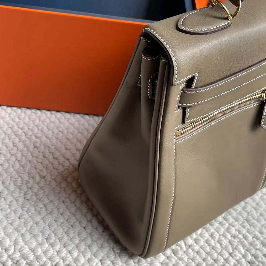 Hermes Kelly Swift Kelly Lakis 28 32 cm H230319 - Gold / Semi manual / 28 CM - View 6