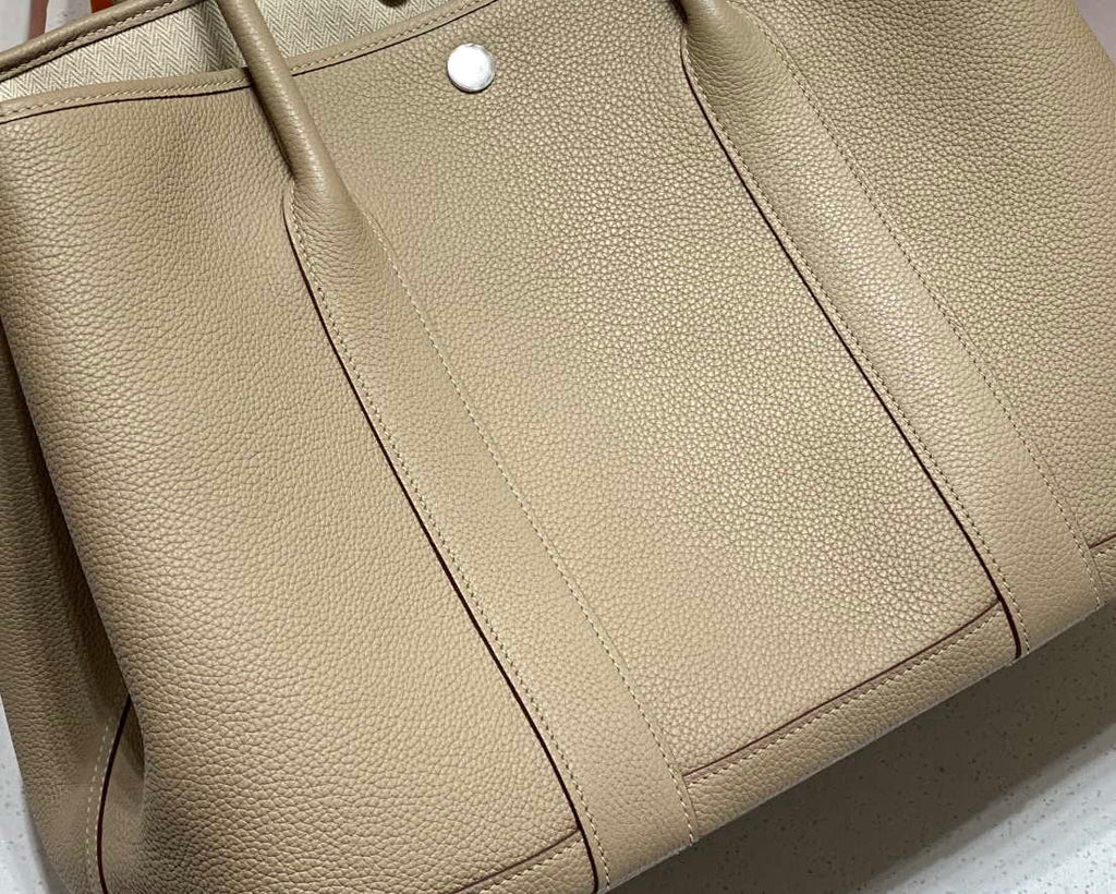 Hermes Light Gray Togo Medium Garden Party 36cm Bag H239056