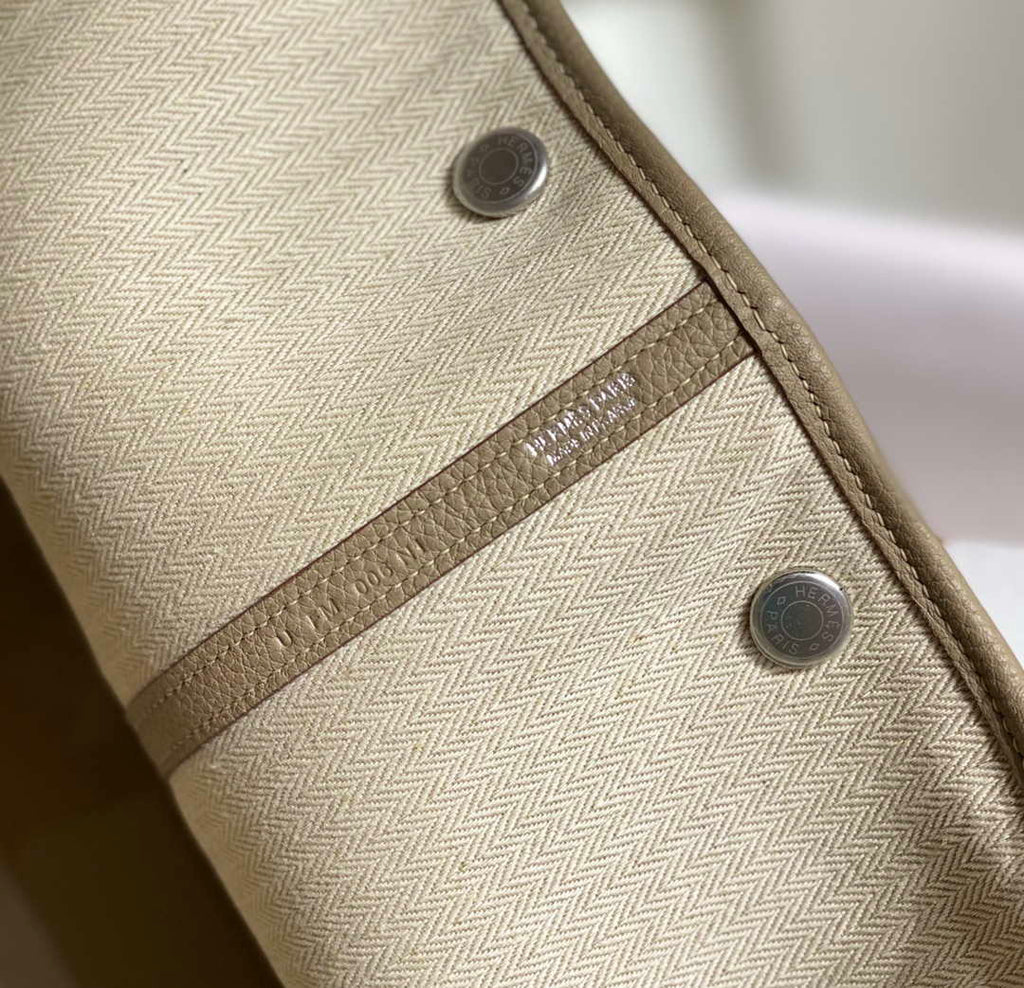 Hermes Light Gray Togo Medium Garden Party 36cm Bag H239056