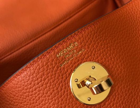 Hermes Lindy 26cm Designer Tote Shoulder Bags Orange Gold - luxibagsmall