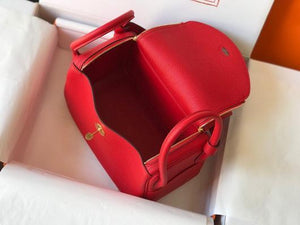 Hermes Lindy 26cm Designer Tote Shoulder Bags Red Gold - luxibagsmall