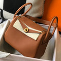 Hermes Lindy 26cm Designer Tote Shoulder Bags Tan - luxibagsmall