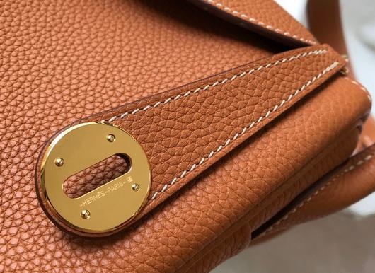 Hermes Lindy 26cm Designer Tote Shoulder Bags Tan - luxibagsmall