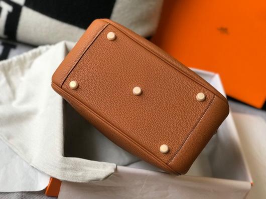 Hermes Lindy 26cm Designer Tote Shoulder Bags Tan - luxibagsmall