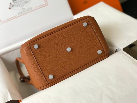 Hermes Lindy 26cm Designer Tote Shoulder Bags Tan - luxibagsmall