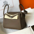 Hermes Lindy 26cm Designer Tote Shoulder Bags Gray Silver - luxibagsmall