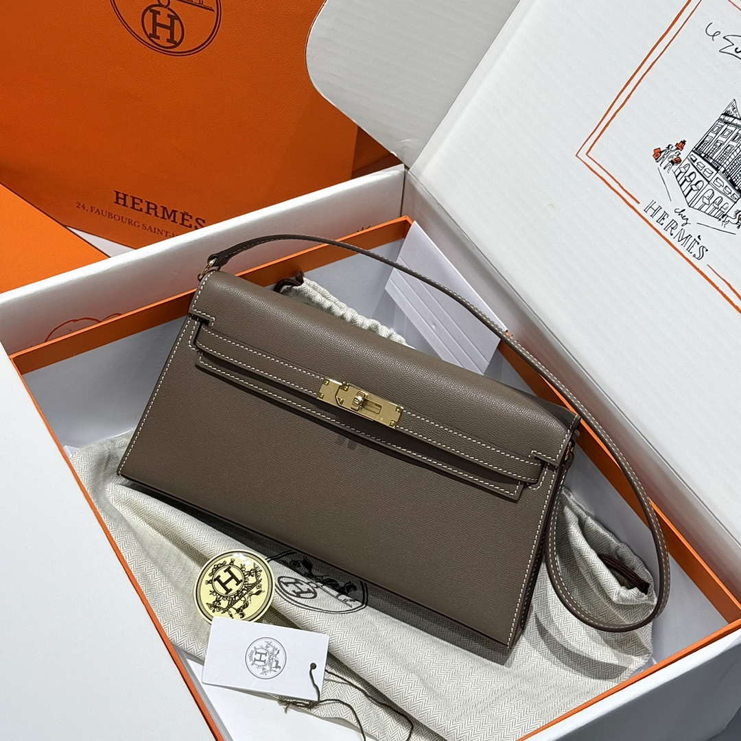Hermes Lychee pattern Kelly Elan Clutch Bag H232006