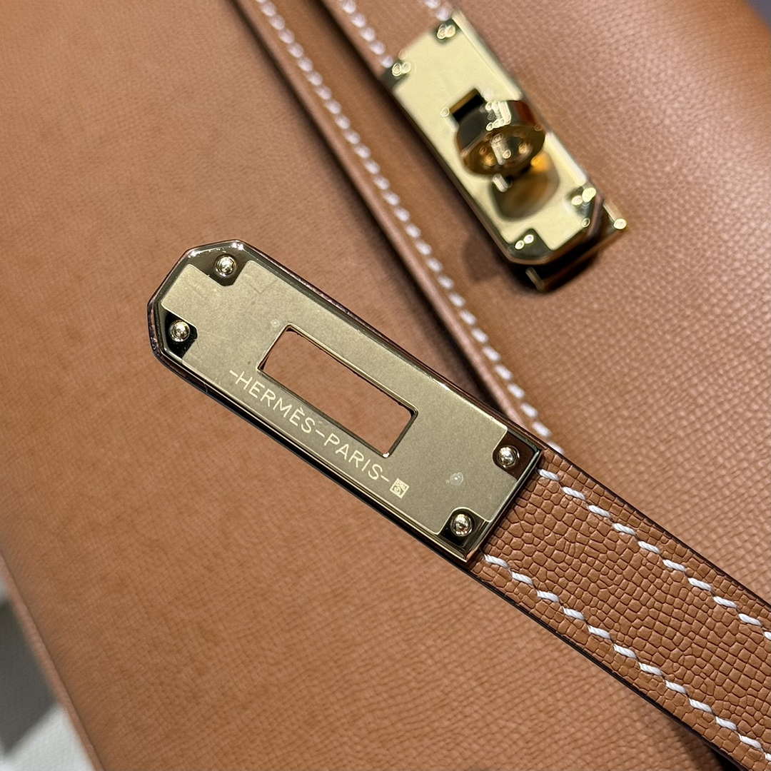 Hermes Lychee pattern Kelly Elan Clutch Bag H232008 - Gold - View 17