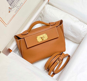 Hermes Mini 2424 Leather 21cm H230262 Brown - Default Title - View 1