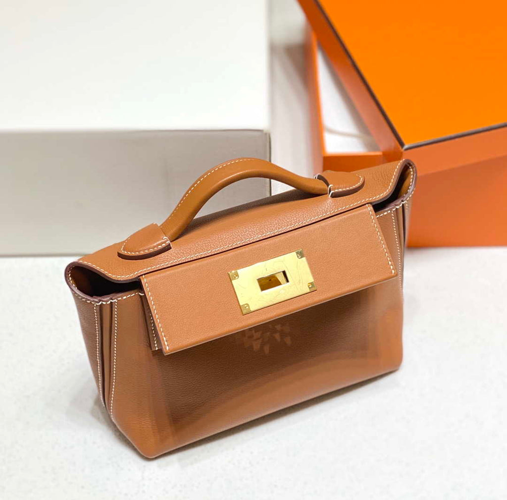 Hermes Mini 2424 Leather 21cm H230262 Brown