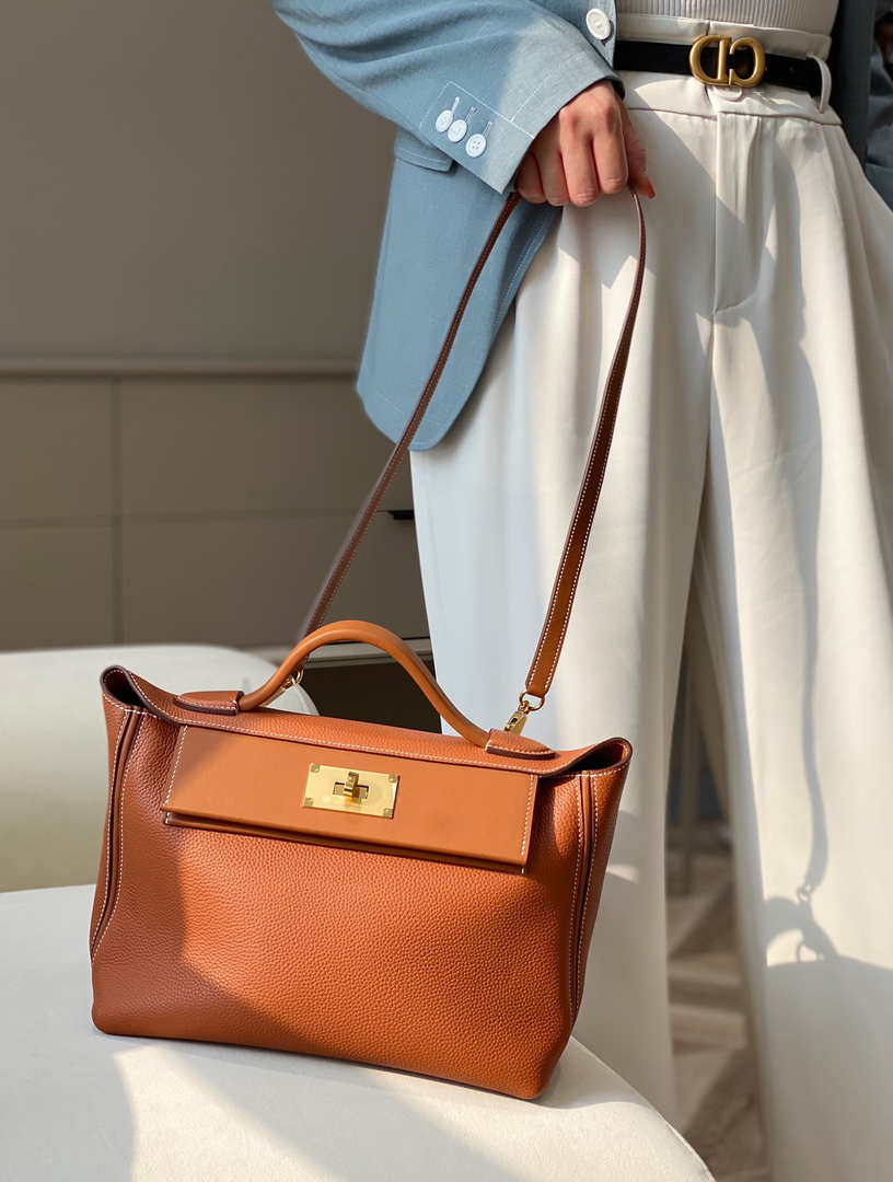 Hermes Mini 2424 Leather 21cm H230262 Brown
