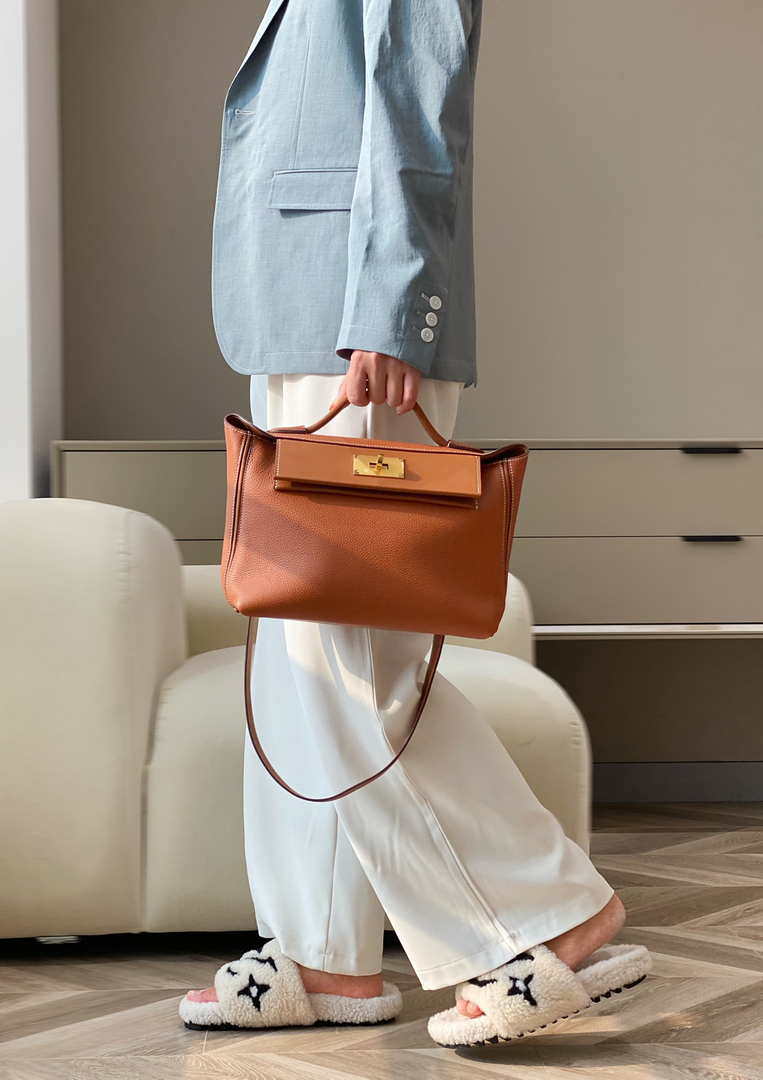 Hermes Mini 2424 Leather 21cm H230262 Brown