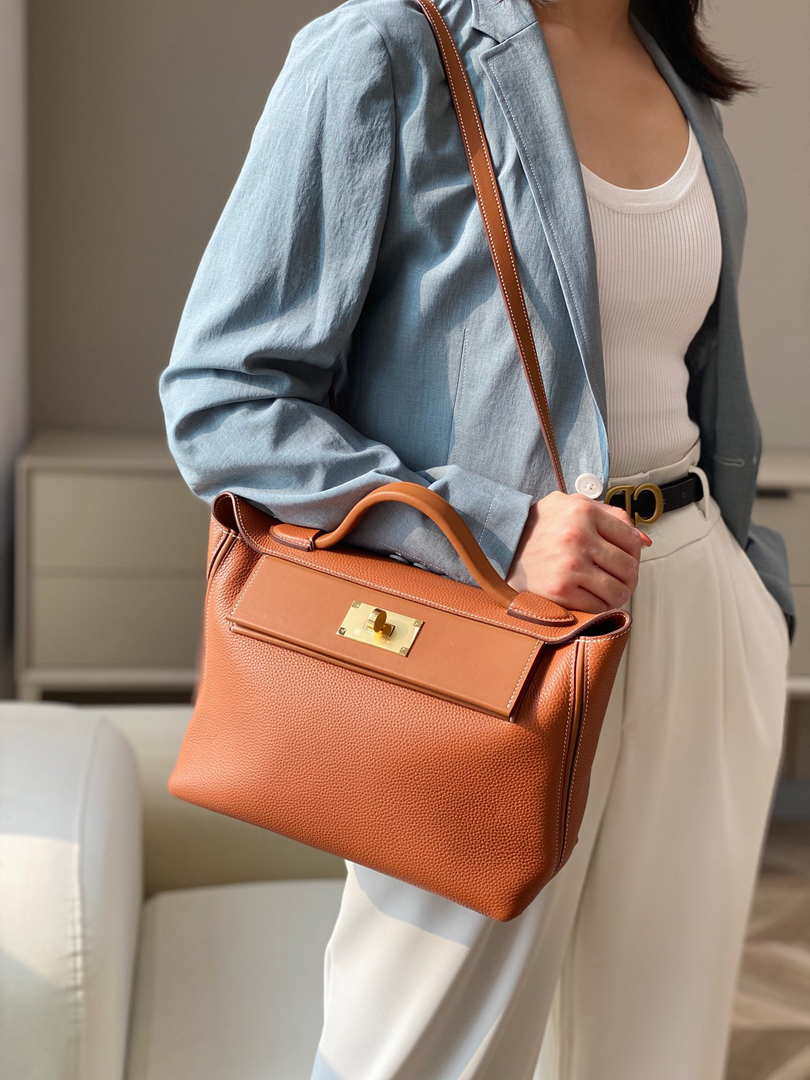Hermes Mini 2424 Leather 21cm H230262 Brown