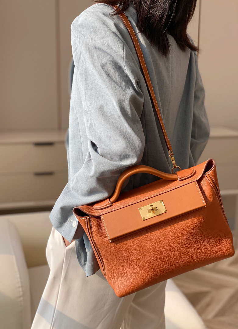 Hermes Mini 2424 Leather 21cm H230262 Brown