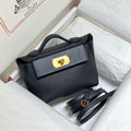 Hermes Mini 2424 Leather 21cm H230263 Black - Default Title - View 1