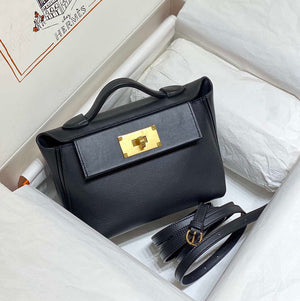 Hermes Mini 2424 Leather 21cm H230263 Black - Default Title - View 1