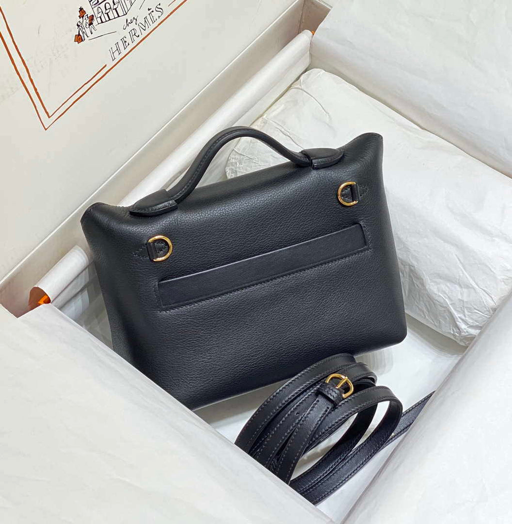 Hermes Mini 2424 Leather 21cm H230263 Black