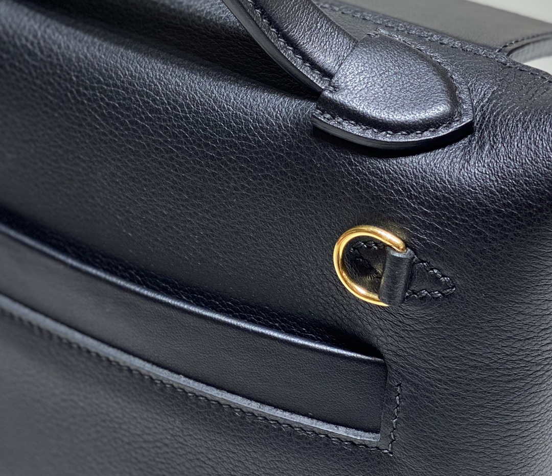 Hermes Mini 2424 Leather 21cm H230263 Black