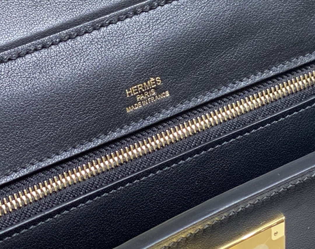 Hermes Mini 2424 Leather 21cm H230263 Black