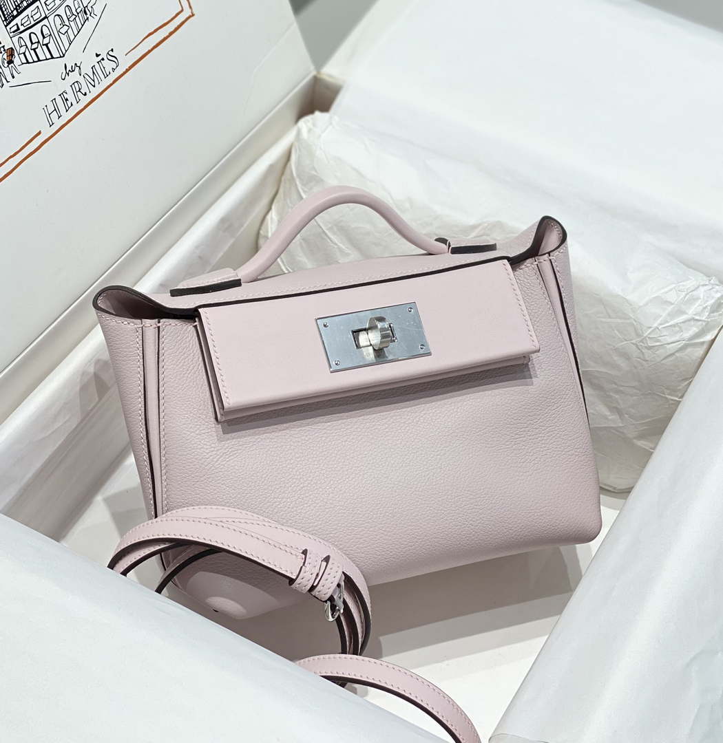 Hermes Mini 2424 Leather 21cm H230263 fantasy Purple - Default Title - View 1
