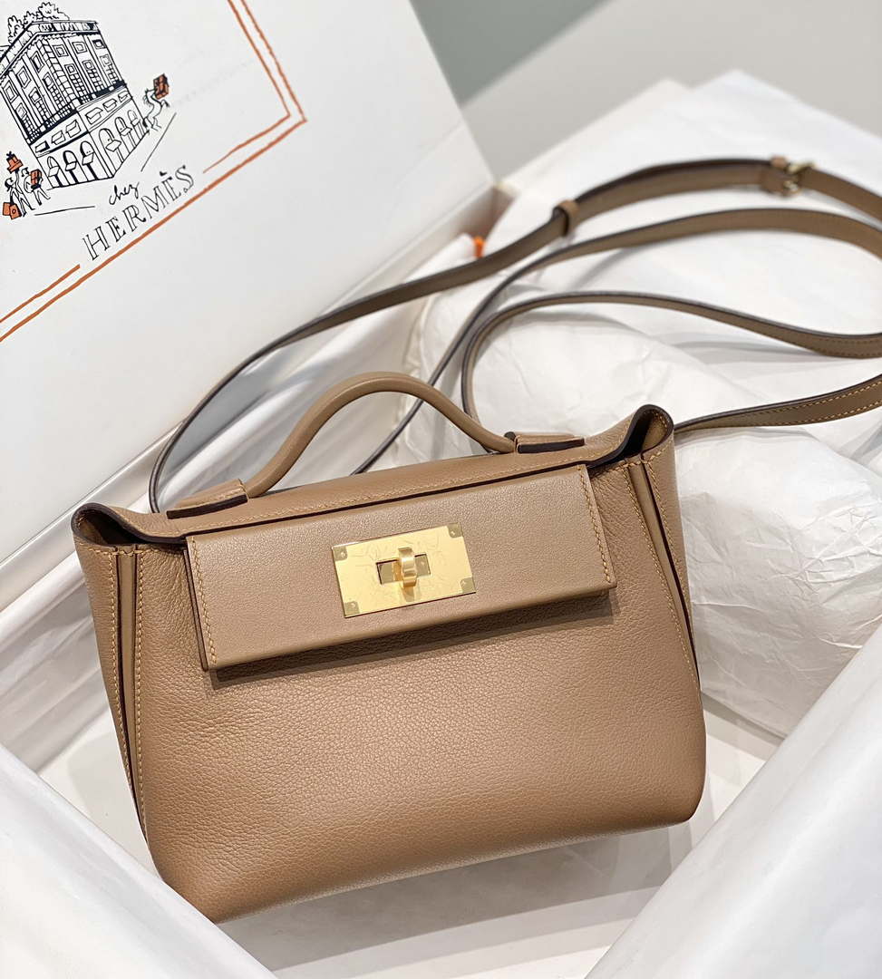 Hermes Mini 2424 Leather 21cm H230263 Weimaraner color - Default Title - View 1