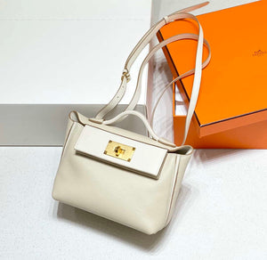 Hermes Mini Kelly 2424 Leather 21cm H230264 White - Default Title - View 3