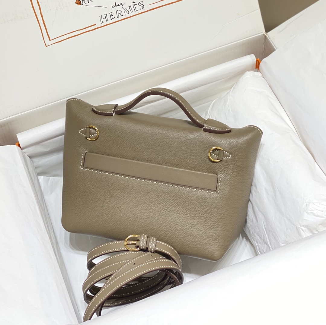 Hermes Mini Kelly 2424 Leather 21cm H230265 Elephant gray - Default Title - View 2