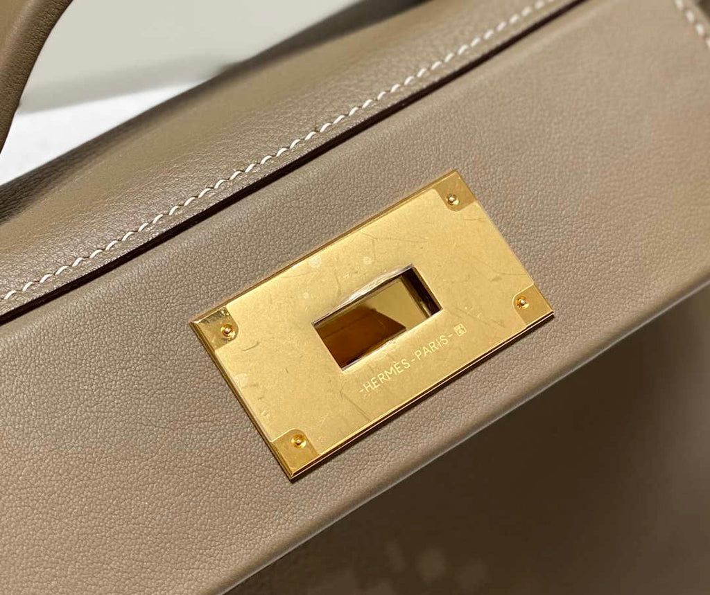Hermes Mini Kelly 2424 Leather 21cm H230265 Elephant gray