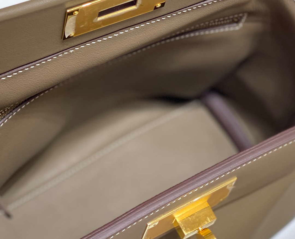 Hermes Mini Kelly 2424 Leather 21cm H230265 Elephant gray