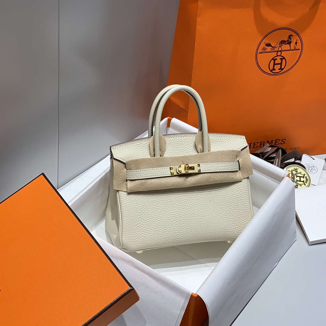 Hermes Mini Birkin Designer Tote Bag Togo Leather 20CM H28401