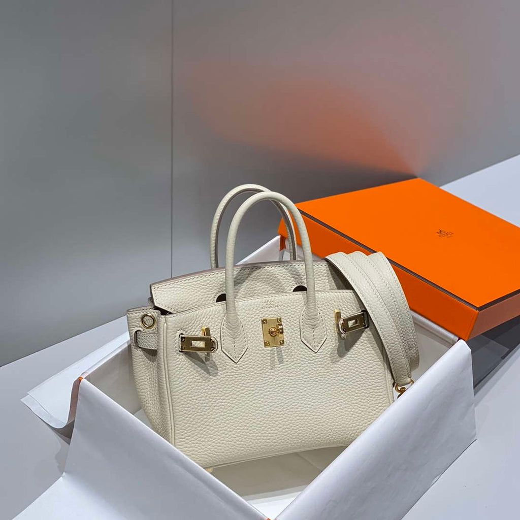 Hermes Mini Birkin Designer Tote Bag Togo Leather 20CM H28401
