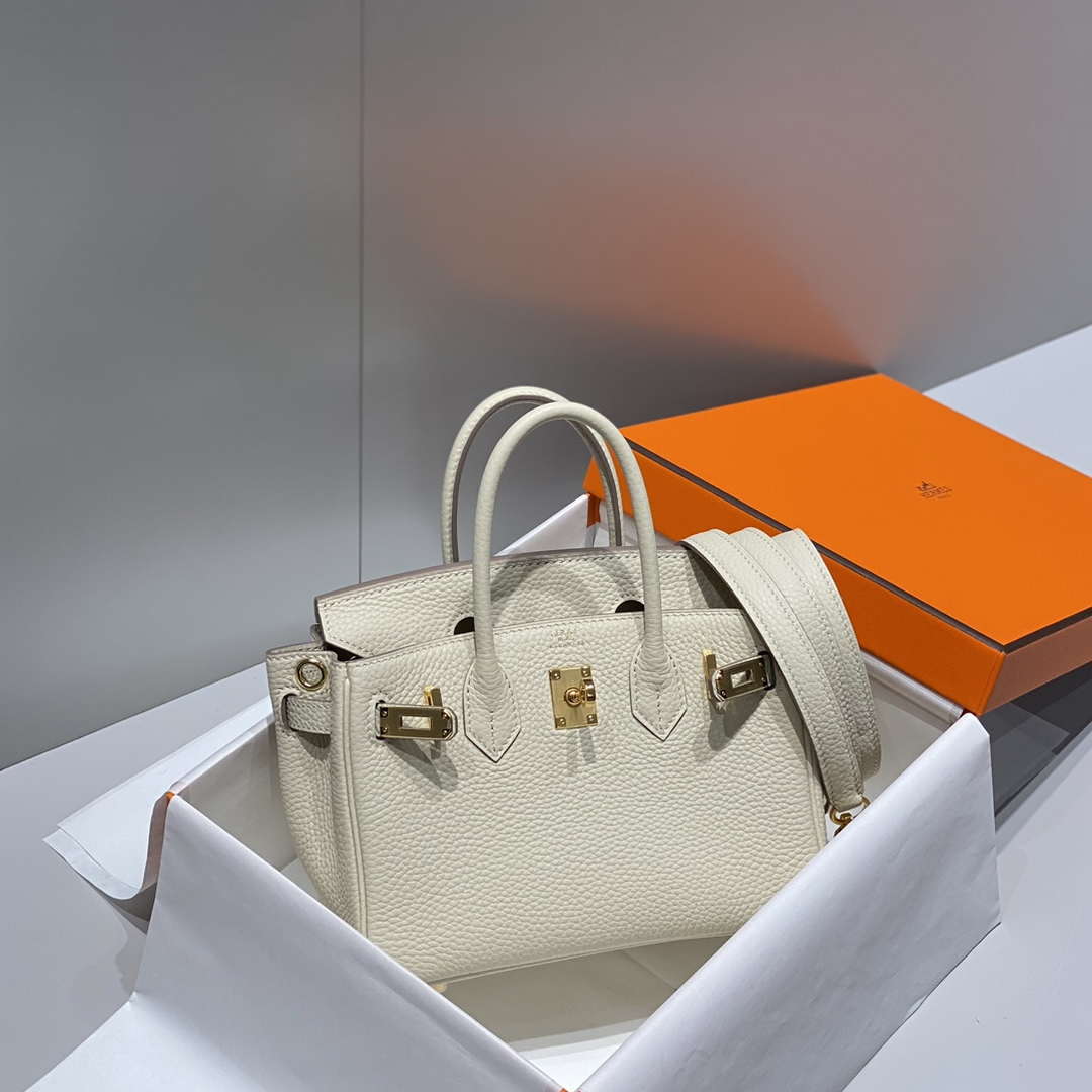 Hermes Mini Birkin Designer Tote Bag Togo Leather 20CM H28401