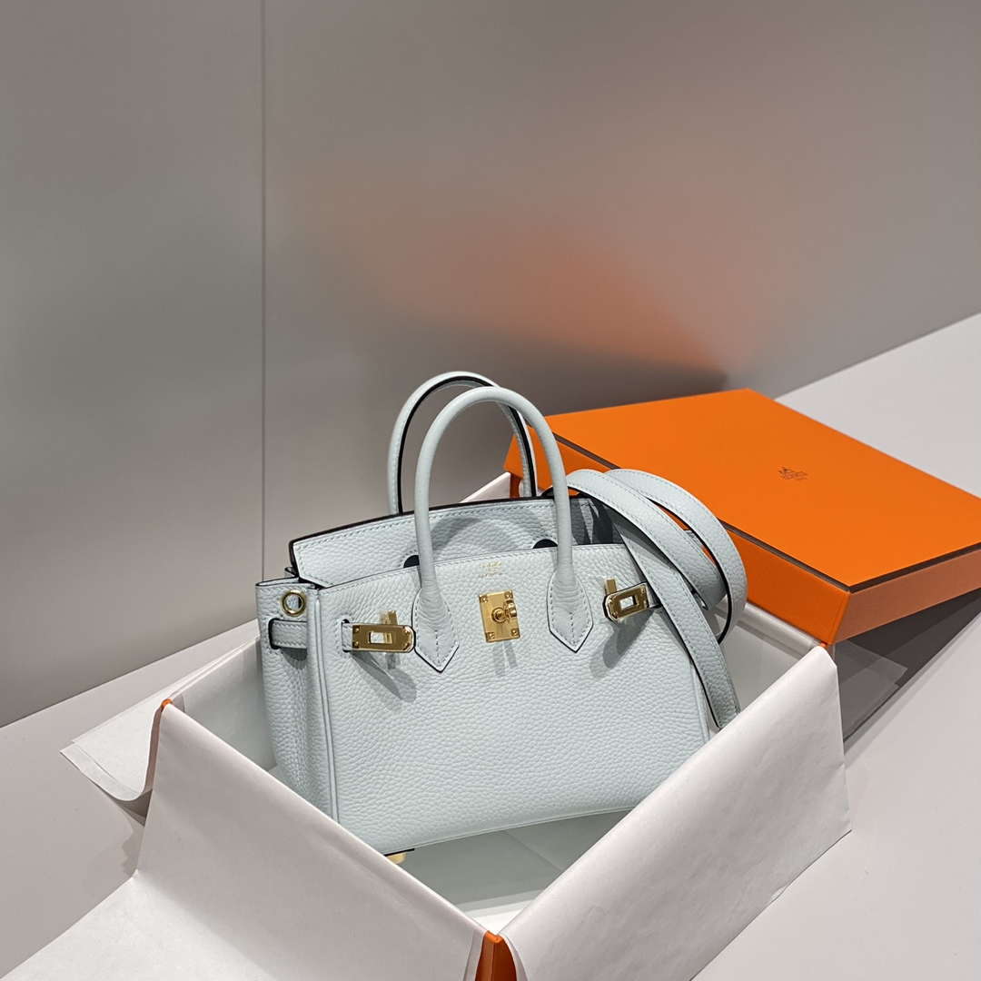 Hermes Mini Birkin Designer Tote Bag Togo Leather 20CM H28402