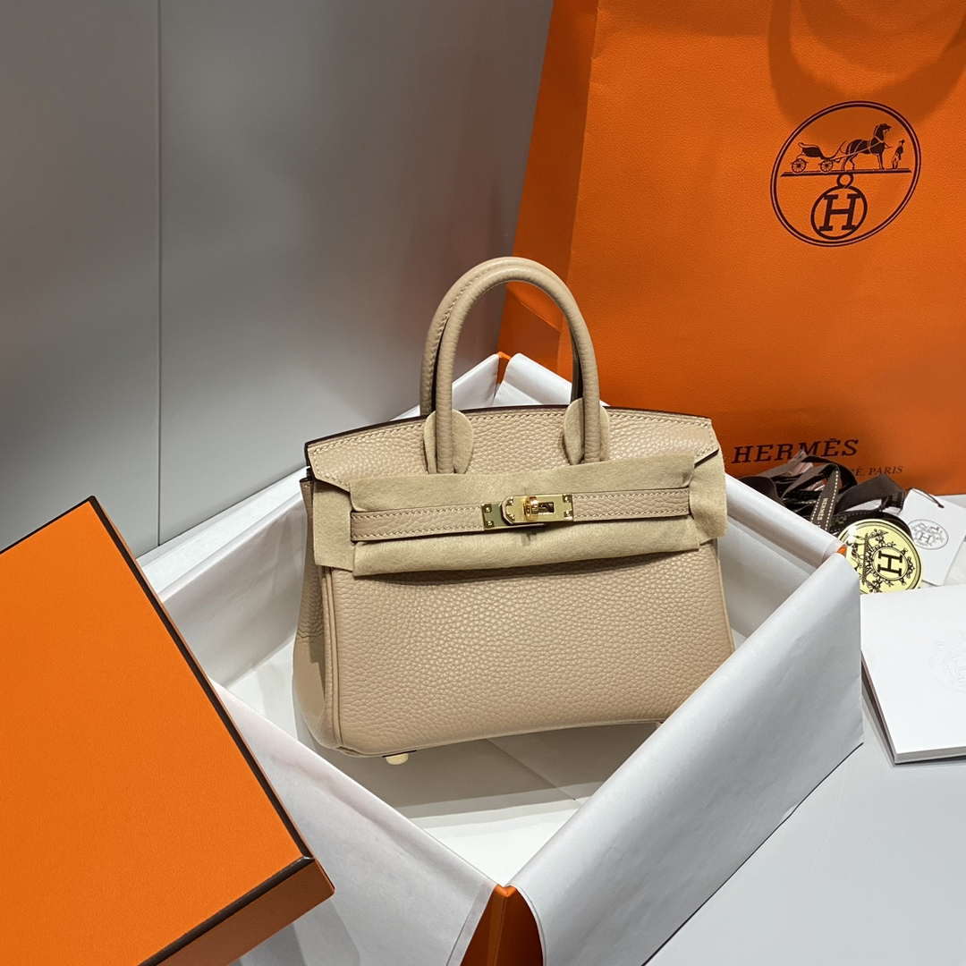 Hermes Mini Birkin Designer Tote Bag Togo Leather 20CM H28406 - Default Title - View 1