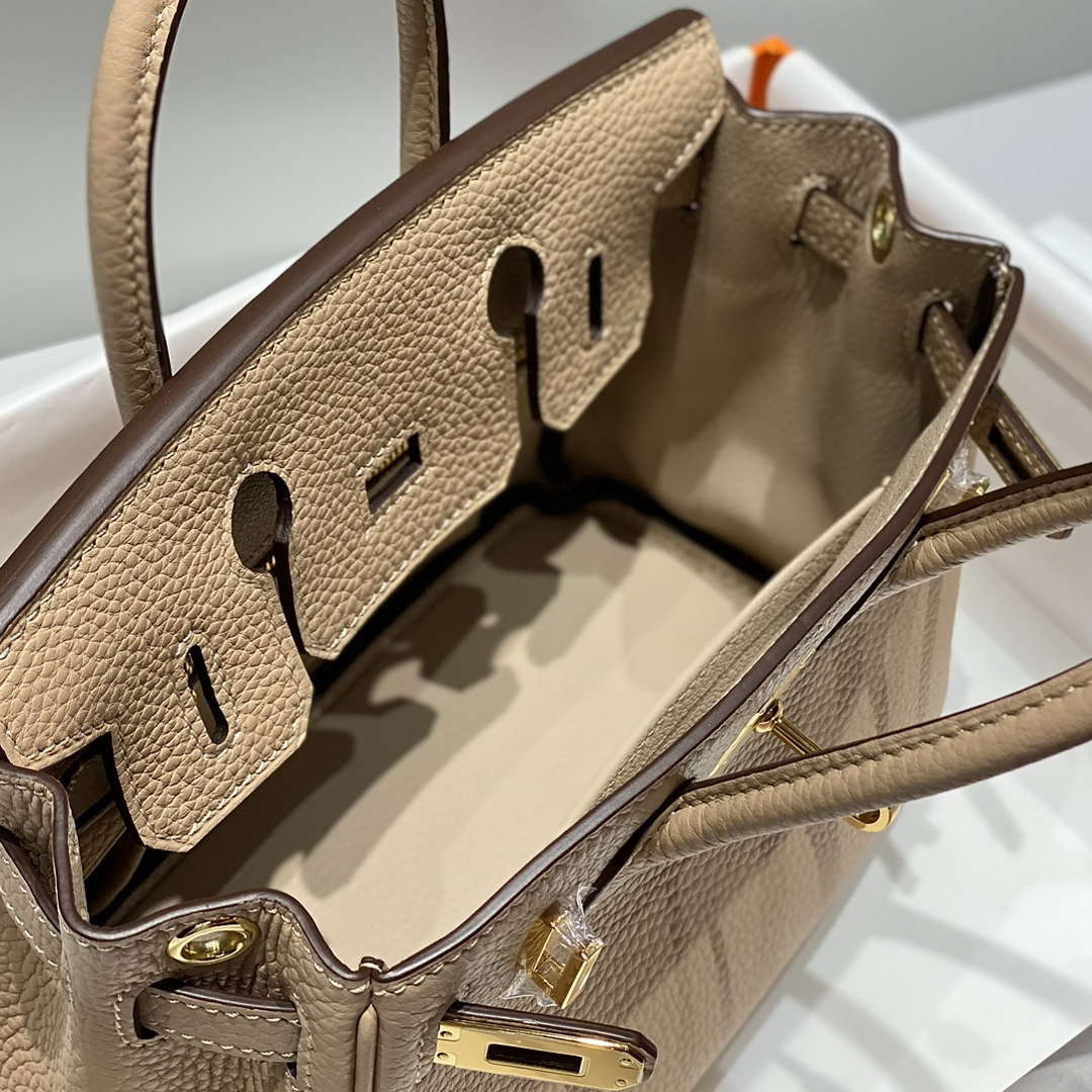 Hermes Mini Birkin Designer Tote Bag Togo Leather 20CM H28406 - Default Title - View 9