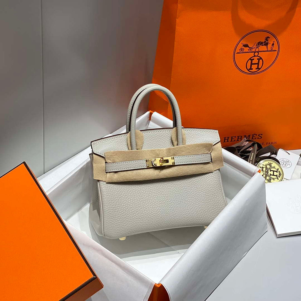 Hermes Mini Birkin Designer Tote Bag Togo Leather 20CM H28407