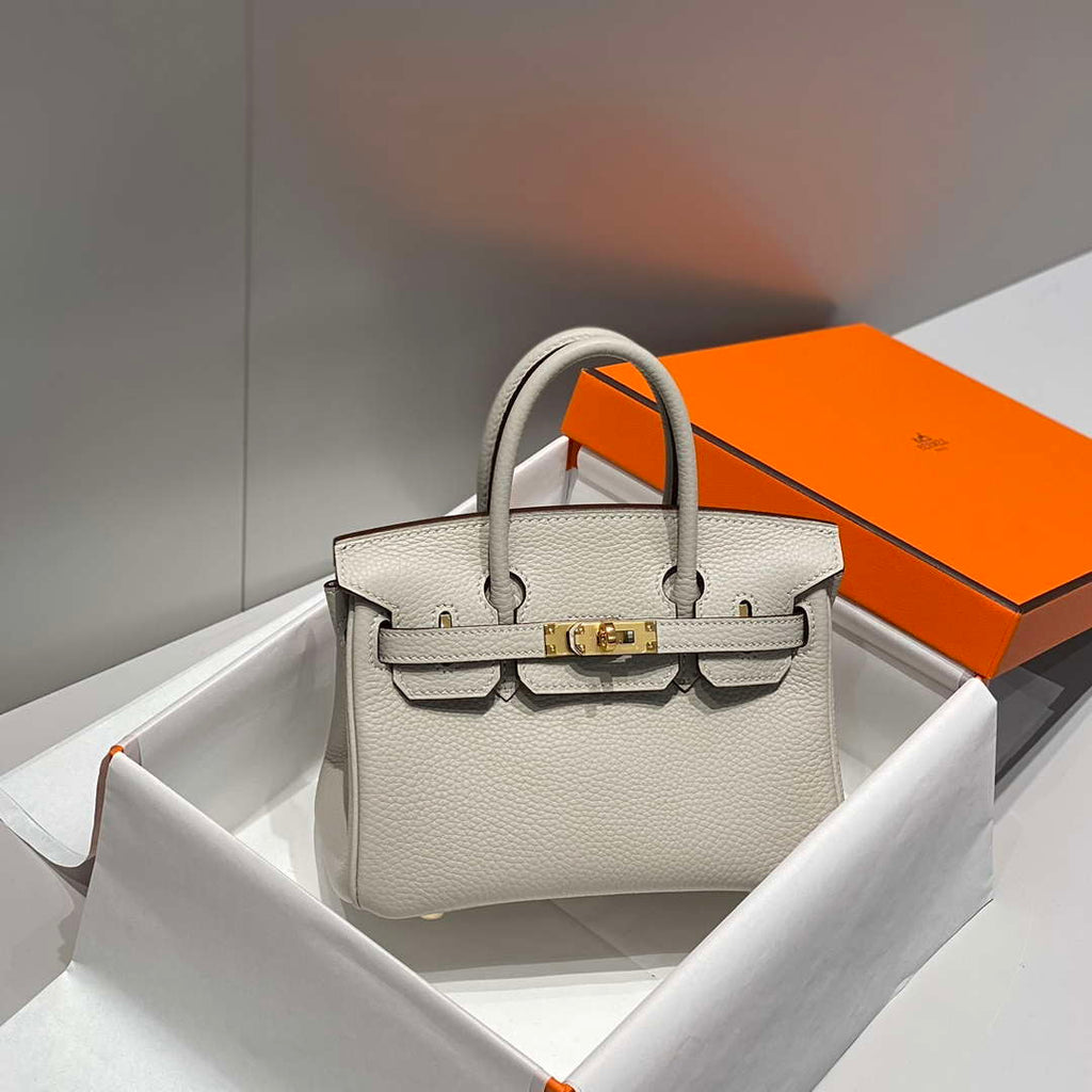 Hermes Mini Birkin Designer Tote Bag Togo Leather 20CM H28407