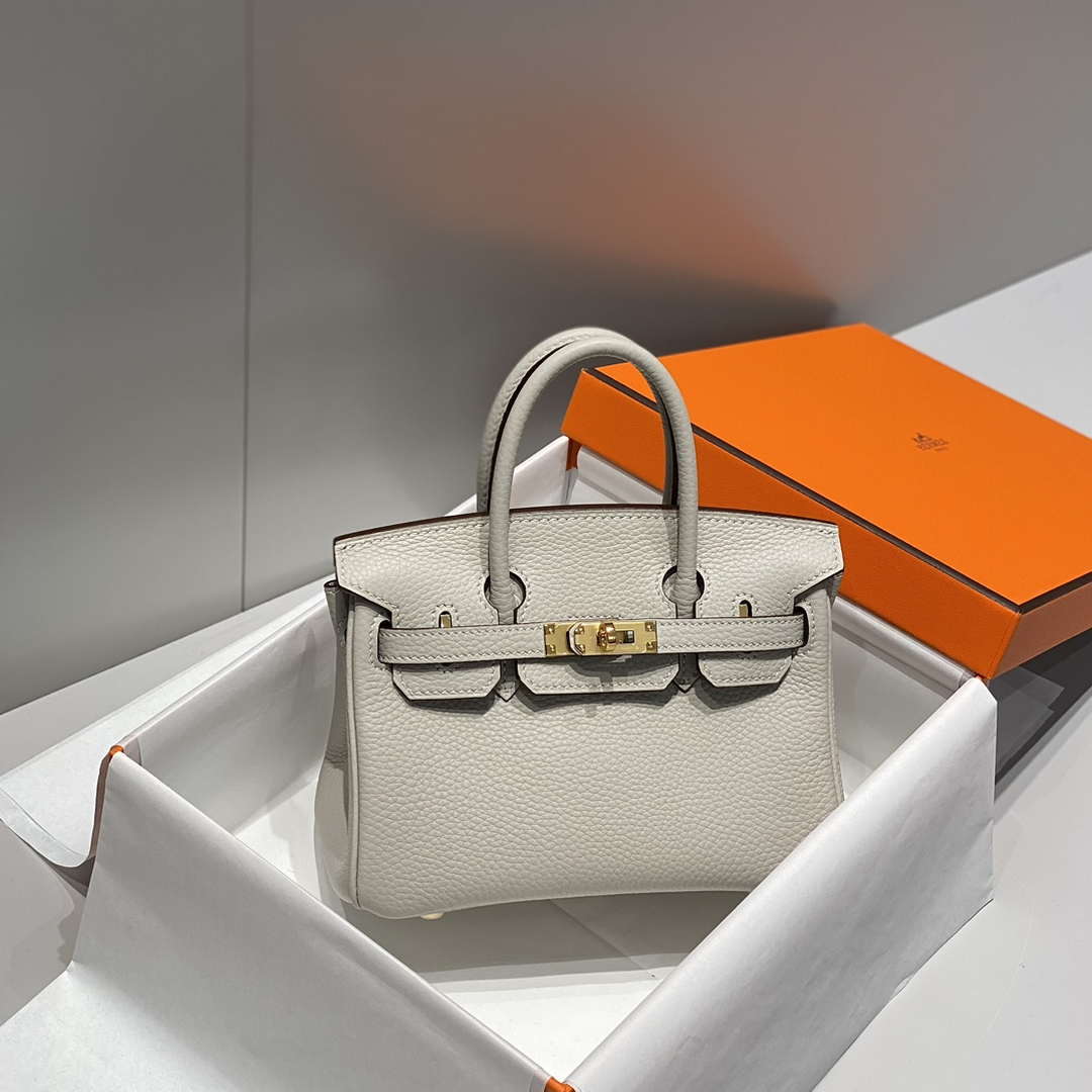 Hermes Mini Birkin Designer Tote Bag Togo Leather 20CM H28407