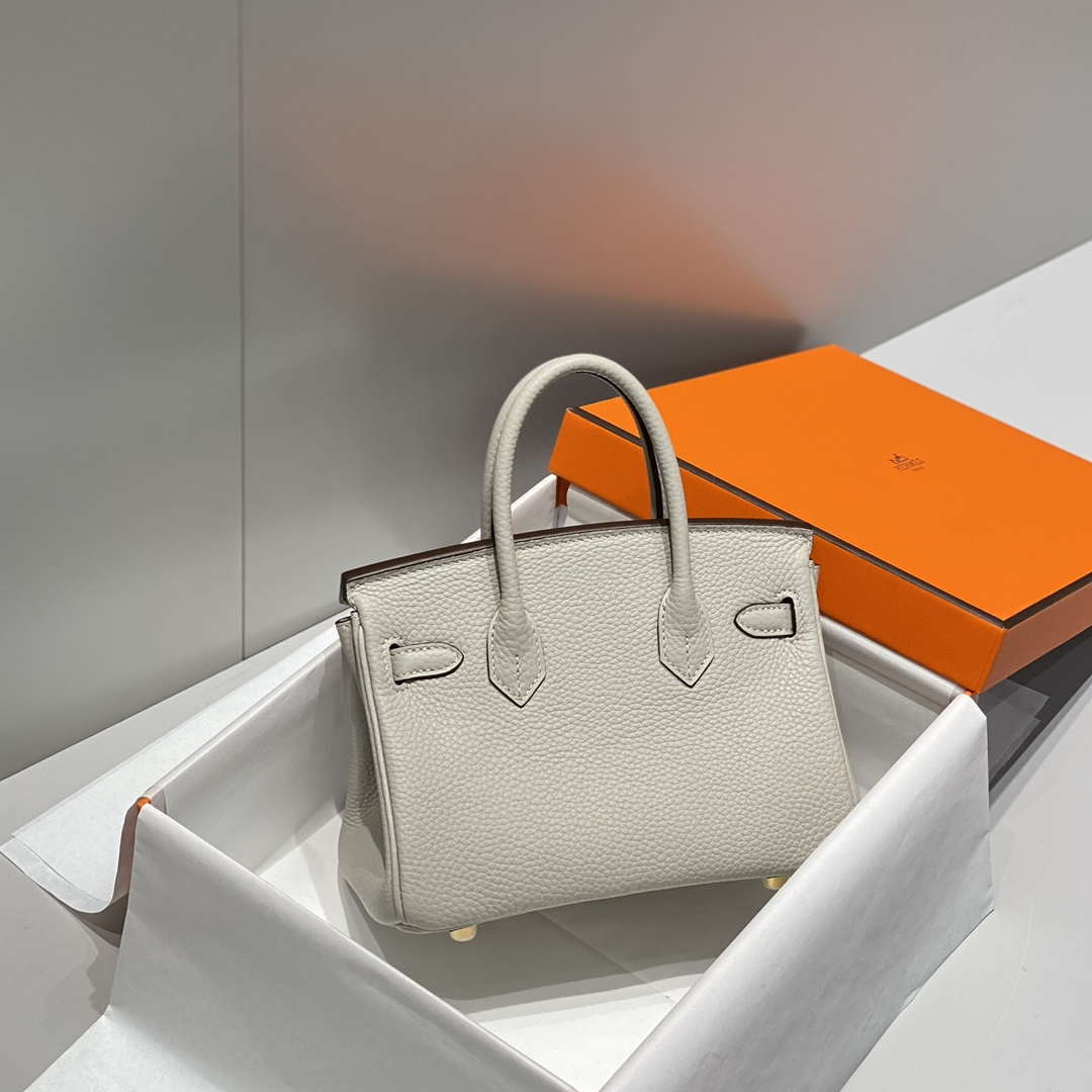 Hermes Mini Birkin Designer Tote Bag Togo Leather 20CM H28407