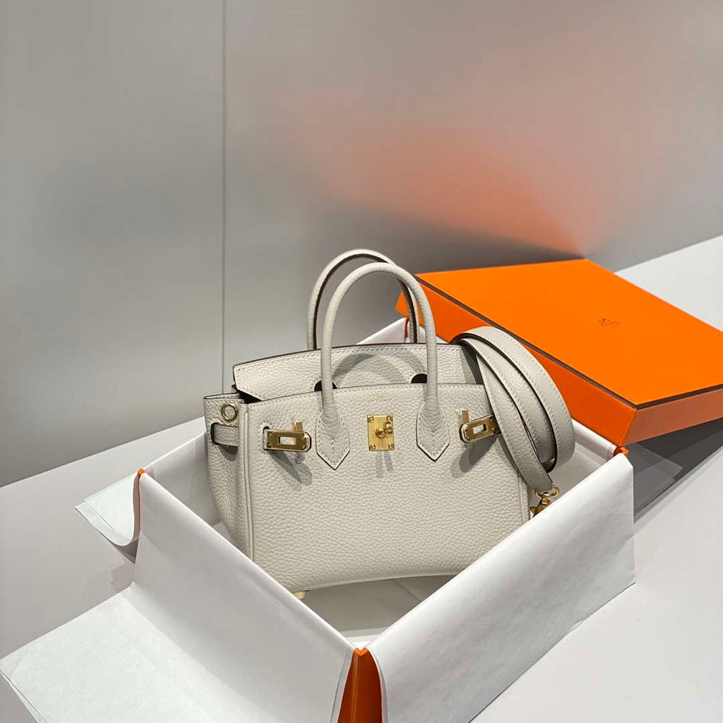 Hermes Mini Birkin Designer Tote Bag Togo Leather 20CM H28407